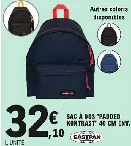 SAC À DOS "PADDED KONTRAST" 40 CM ENV.
