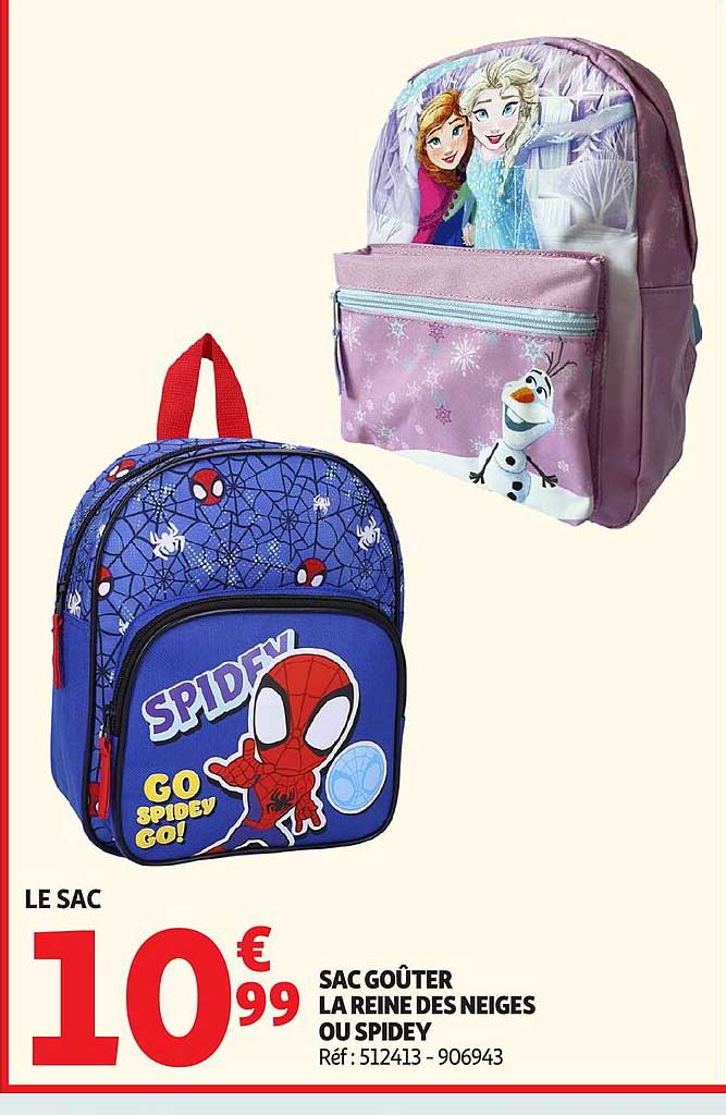 SAC GOÛTER LA REINE DES NEIGES OU SPIDEY Réf: 512413 - 906943