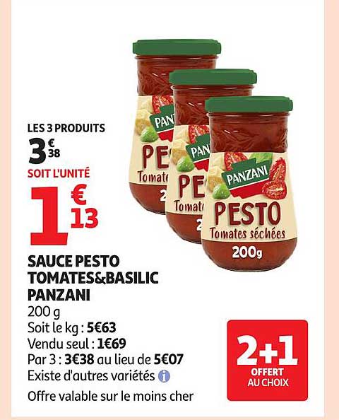 SAUCE PESTO TOMATES&BASILIC PANZANI 200 g