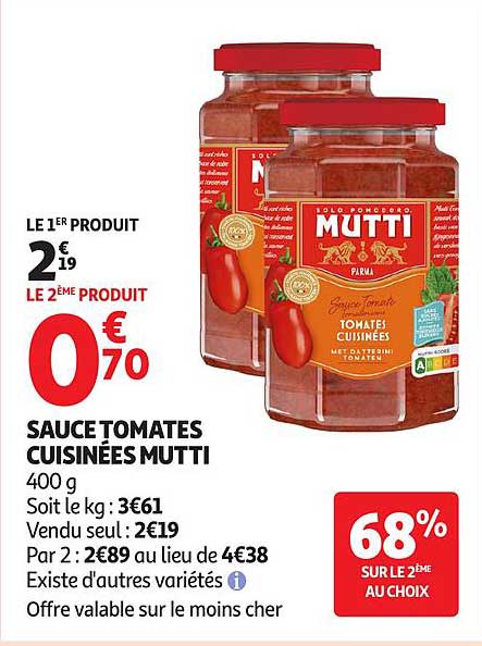 SAUCE TOMATES CUISINÉES MUTTI 400 g