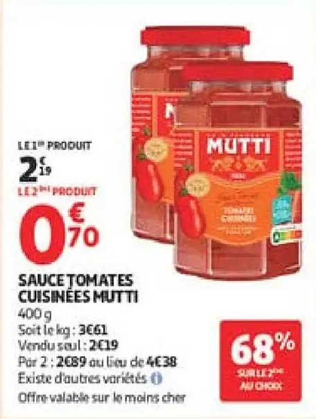 SAUCE TOMATES CUISINÉES MUTTI