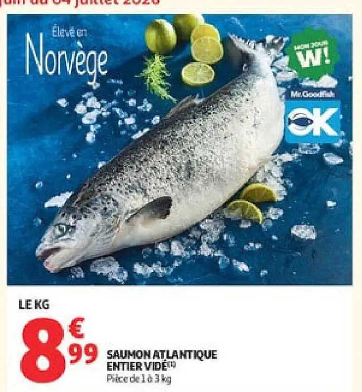 Saumon atlantique entier vidé