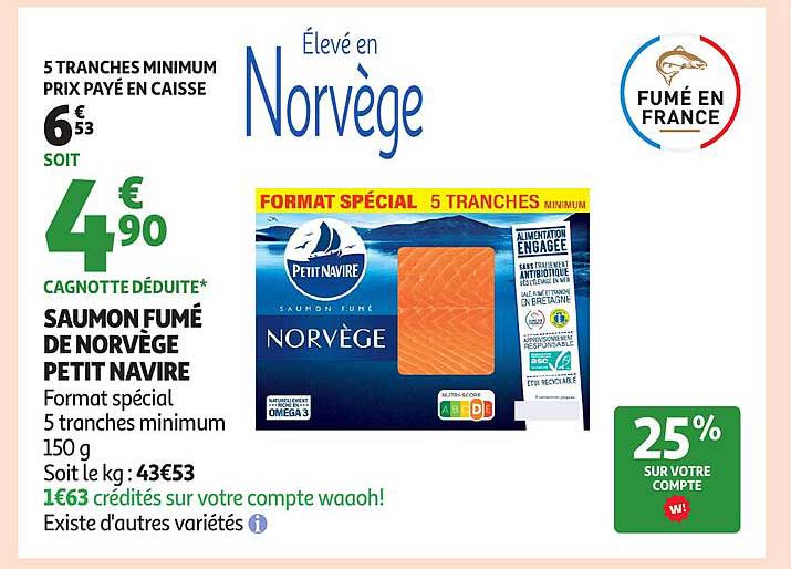 SAUMON FUMÉ DE NORVÈGE PETIT NAVIRE