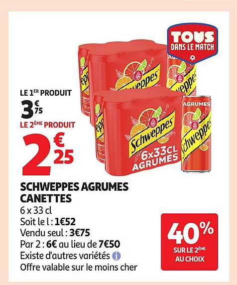 SCHWEPPES AGRUMES CANETTES