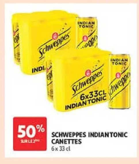 SCHWEPPES INDIAN TONIC CANETTES 6x33 cl