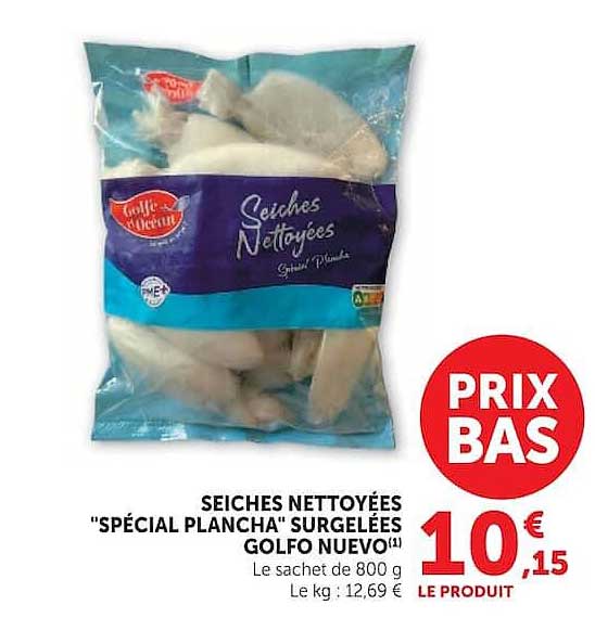 SEICHES NETTOYÉES “SPÉCIAL PLANCHA” SURGELÉES GOLFO NUEVO