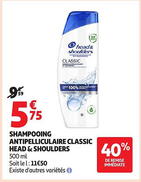 SHAMPOOING ANTIPELLICULAIRE CLASSIC HEAD & SHOULDERS 500 ml