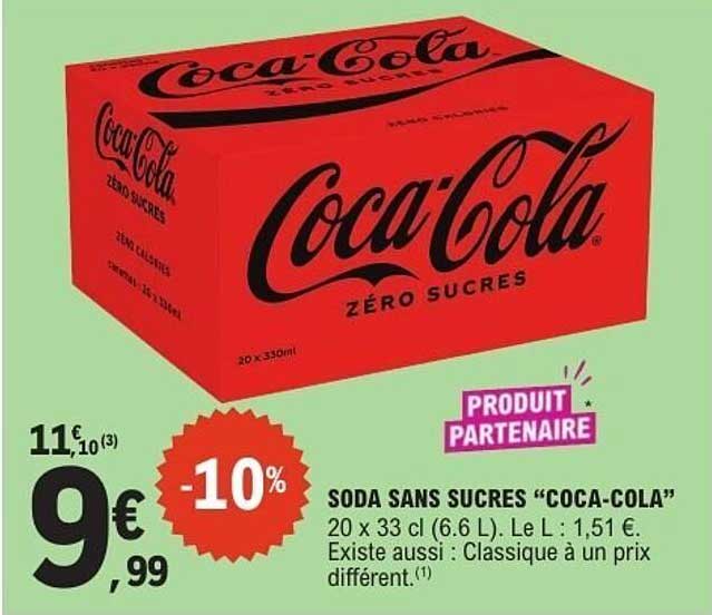 SODA SANS SUCRES “COCA-COLA” 20 x 33 cl (6,6 L)