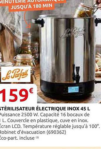 STÉRILISATEUR ÉLECTRIQUE INOX 45 L