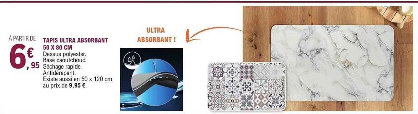 TAPIS ULTRA ABSORBANT 50 X 80 CM