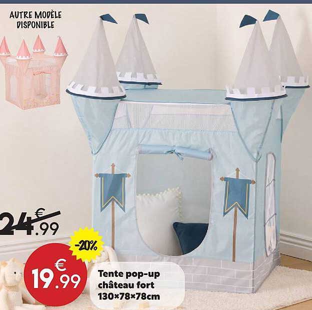 Tente pop-up château fort 130×78×78cm