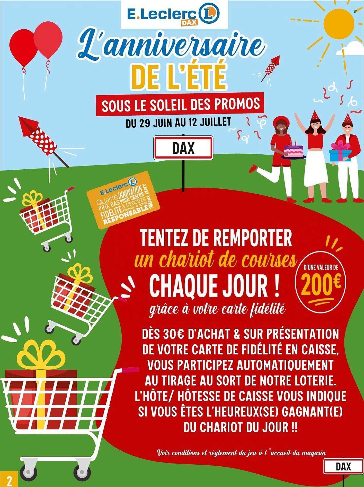 TENTEZ DE REMPORTRER un chariot de courses CHAQUE JOUR !