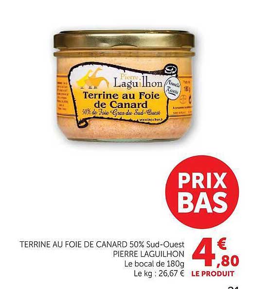 TERRINE AU FOIE DE CANARD 50% Sud-Ouest PIERRE LAGUILHON