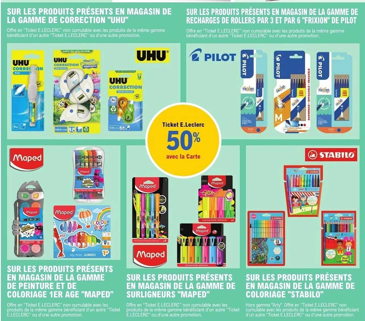 Ticket E.Leclerc 50% avec la Carte