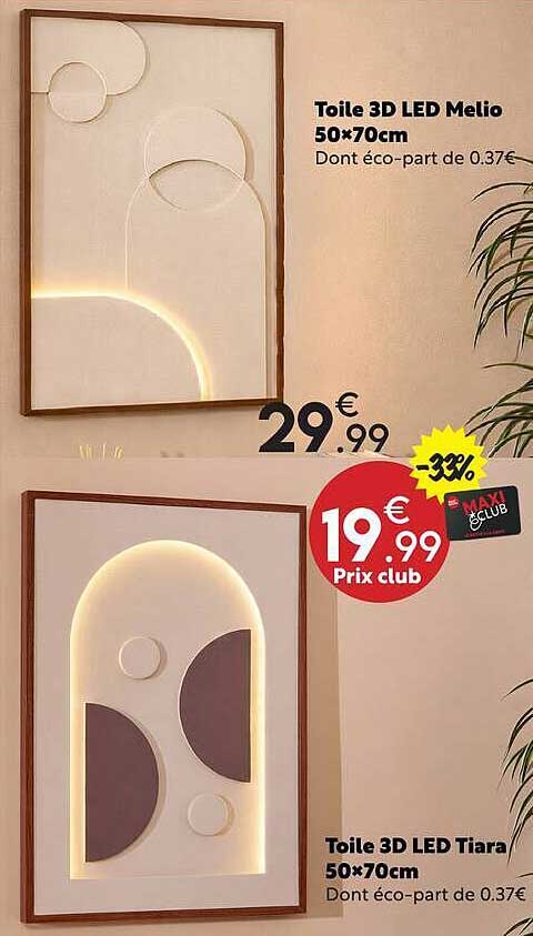 Toile 3D LED Metio 50×70cm