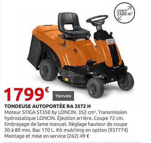 TONDEUSE AUTOPORTÉE RA 3572 H