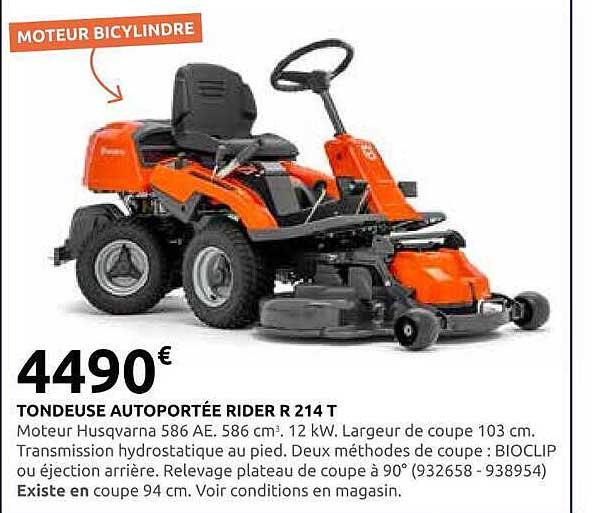 TONDEUSE AUTOPORTÉE RIDER R 214 T
