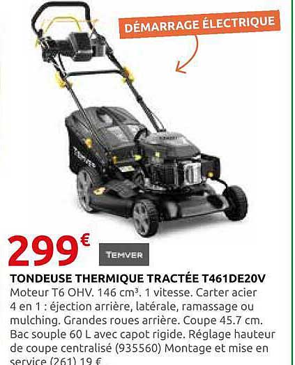 TONDEUSE THERMIQUE TRACTÉE T461DE20V