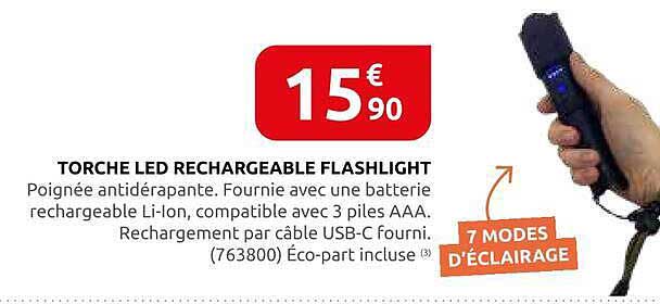 TORCHE LED RECHARGEABLE FLASHLIGHT