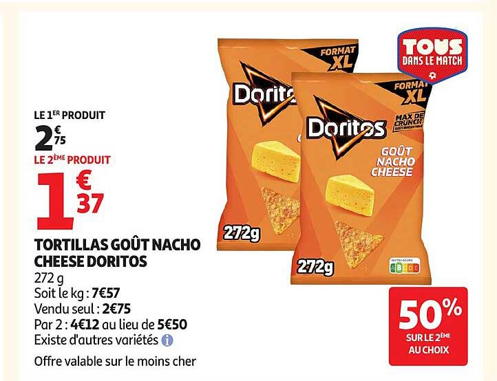 TORTILLAS GOÛT NACHO CHEESE DORITOS