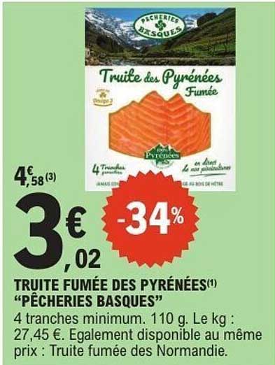 TRUITE FUMÉE DES PYRÉNÉES "PÊCHERIES BASQUES"