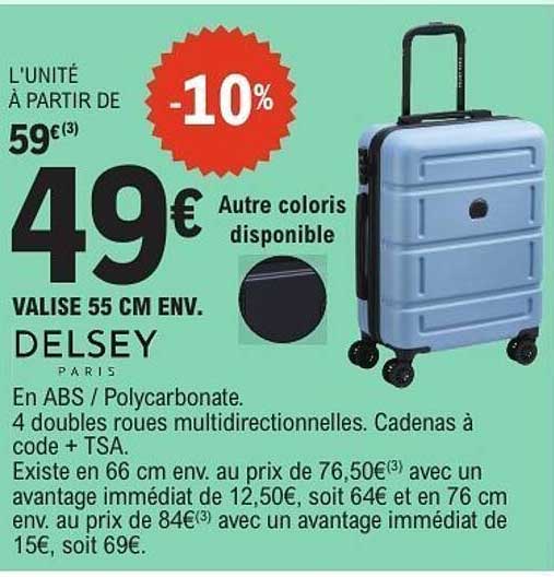 VALISE 55 CM ENV. DELSEY PARIS