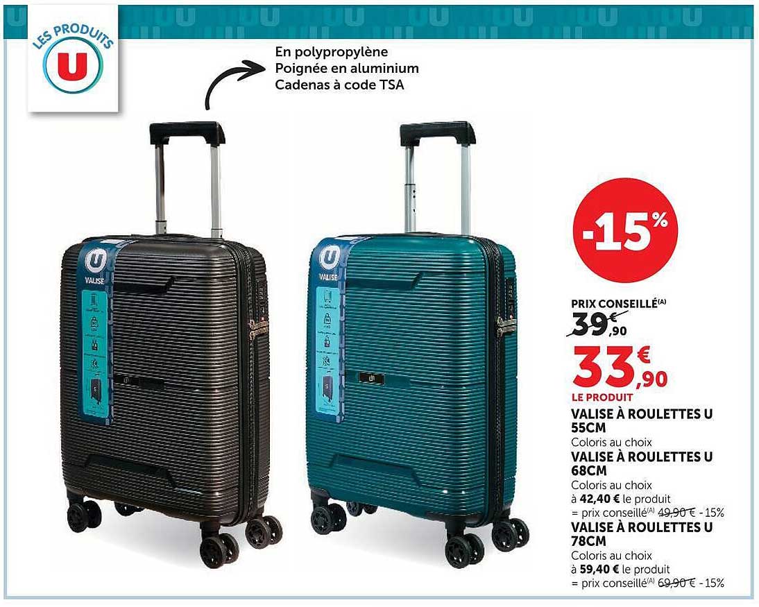 VALISE À ROULETTES U 55CM