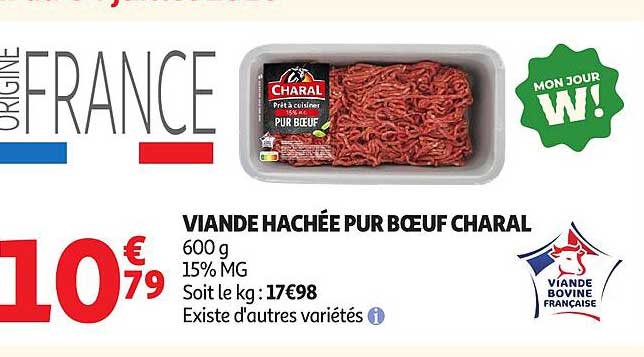 VIANDE HACHÉE PUR BOEUF CHARAL