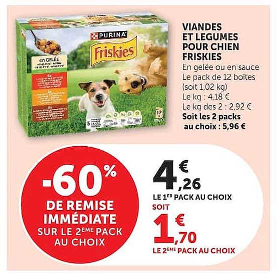 VIANDES ET LEGUMES POUR CHIEN FRISKIES