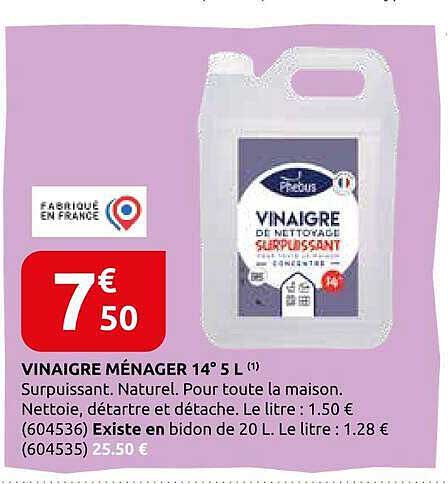 VINAIGRE MÉNAGER 14° 5 L (1)