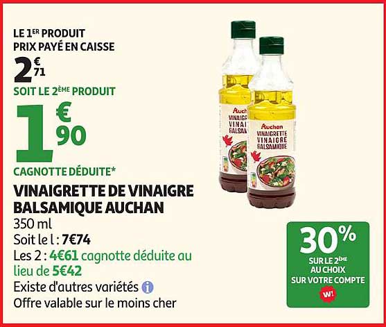 VINAIGRETTE DE VINAIGRE BALSAMIQUE AUCHAN