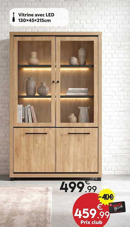 Vitrine avec LED 130×45×215cm