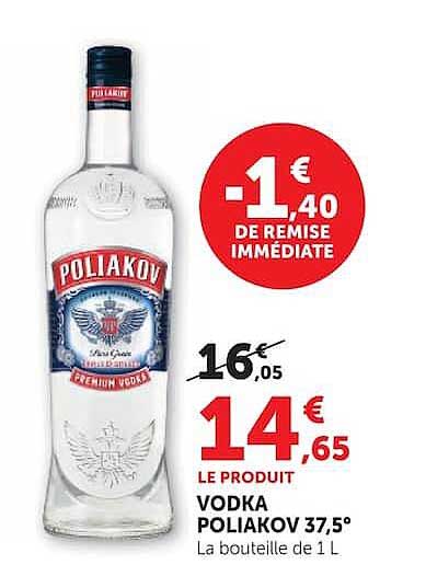 VODKA POLIAKOV 37,5° La bouteille de 1 L