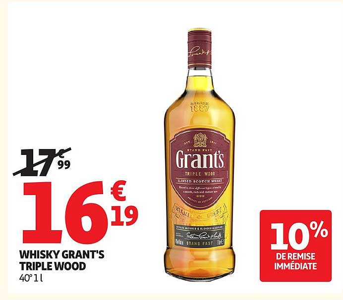 WHISKY GRANT'S TRIPLE WOOD 40° 1L