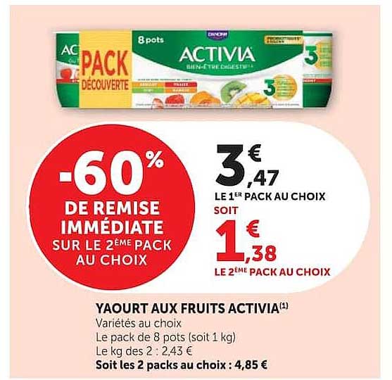 YAOURT AUX FRUITS ACTIVIA
