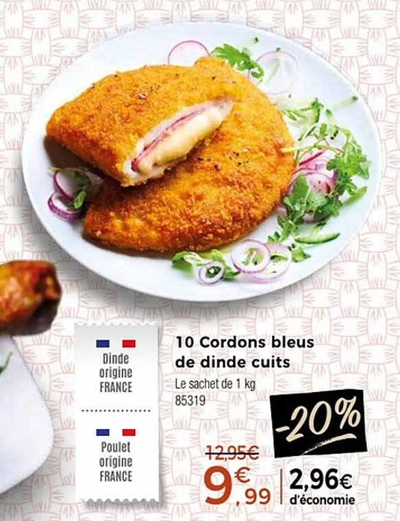 10 Cordons bleus de dinde cuits