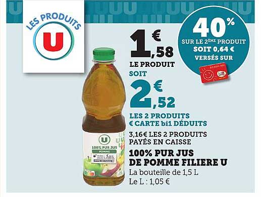 100% PUR JUS DE POMME FILIERE U