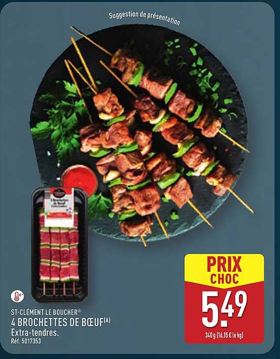 4 BROCHETTES DE BŒUF® Extra-tendres.