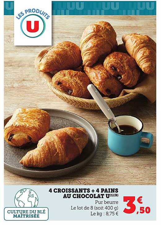 4 CROISSANTS + 4 PAINS AU CHOCOLAT U(1)(8)