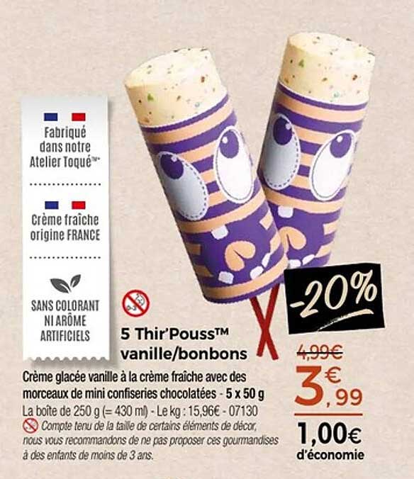 5 Thir'Pouss™ vanille/bonbons