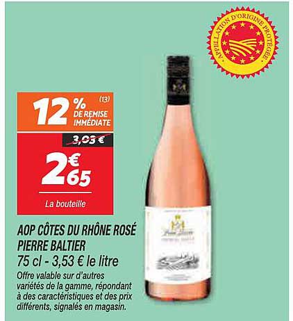 AOP CÔTES DU RHÔNE ROSÉ PIERRE BALTIER