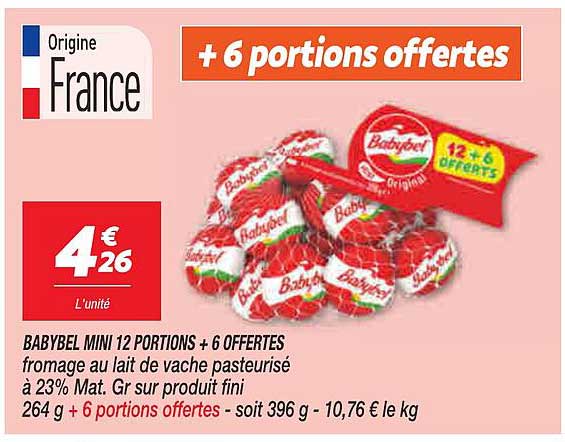 BABYBEL MINI 12 PORTIONS + 6 OFFERTES