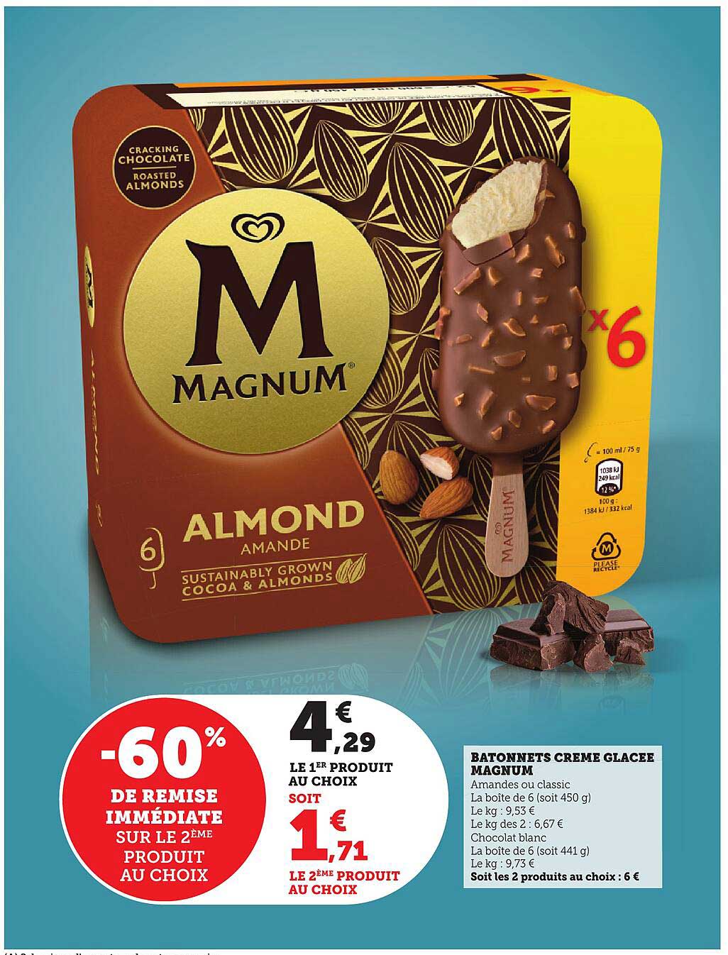 Batonnets Crème Glacée Magnum Amande