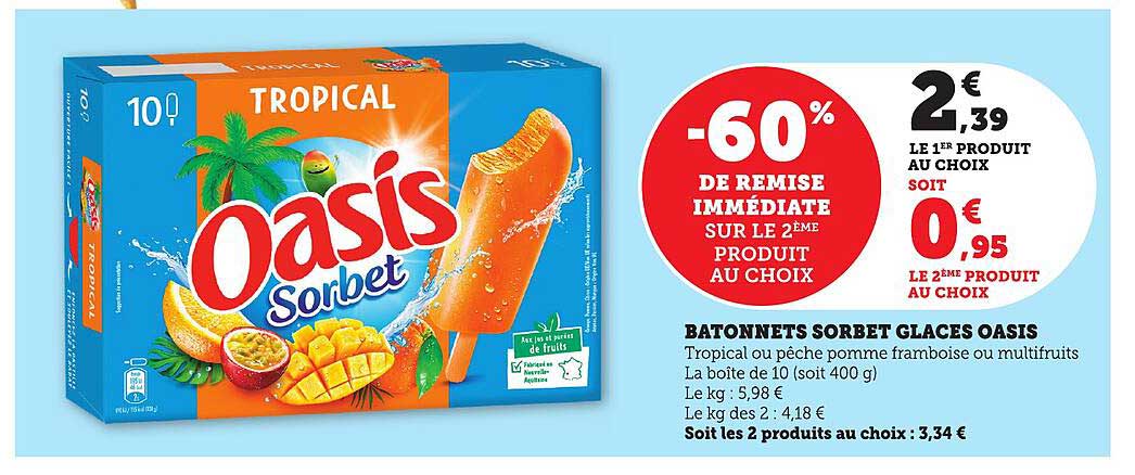 BATONNETS SORBET GLACES OASIS