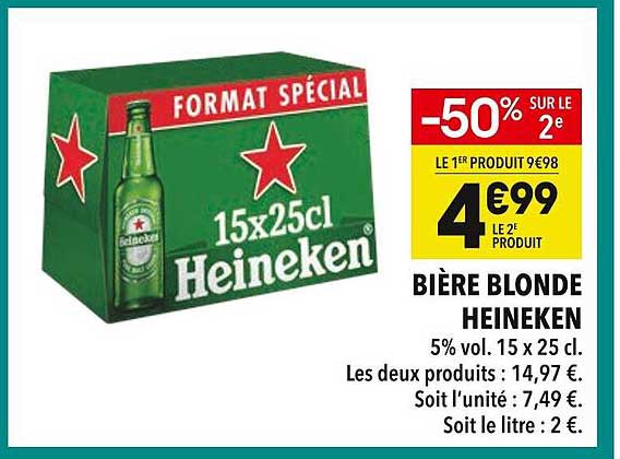 BIÈRE BLONDE HEINEKEN