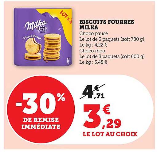 BISCUITS FOURRES MILKA