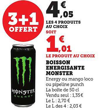 BOISSON ENERGISANTE MONSTER