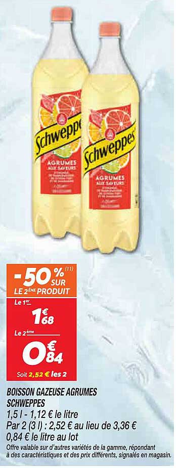 Boisson gazeuse Agrumes Schweppes