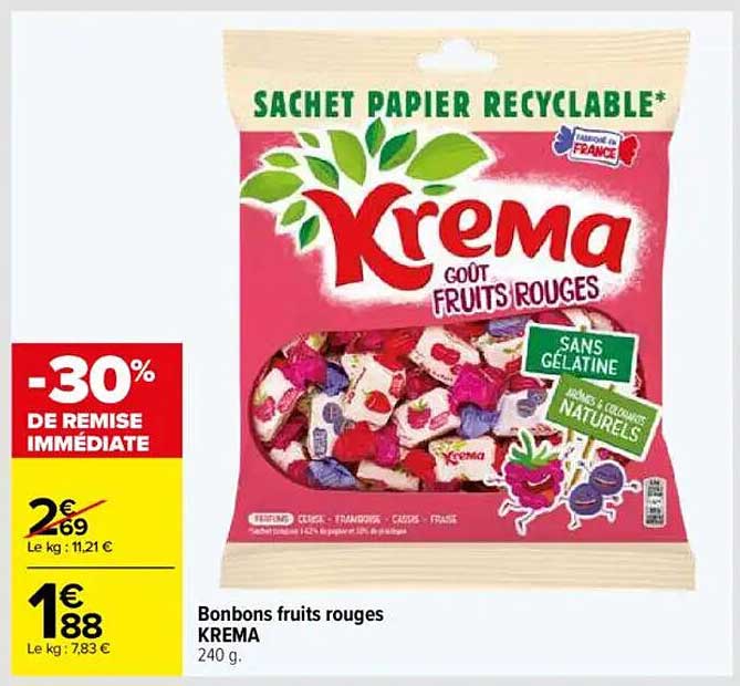 Bonbons fruits rouges KREMA