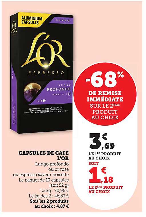 CAPSULES DE CAFÉ L’OR
